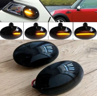 R55 MINI Cooper S JCW LED Dynamic Sequential Flowing Indicators Repeaters Black - Image 1 of 4
