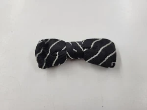 Vintage Royal Clip On Bowtie. Black With Stripes. - Picture 1 of 3