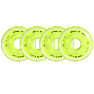 Labeda Roller Hockey Wheels Union Indoor X-Soft 74A Yellow 68mm - Set of 4 - Picture 1 of 3
