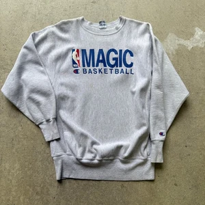 Vintage 90's Champion Reverse Weave Orlando Magic Gray Crewneck Sweatshirt Sz XL - Picture 1 of 6