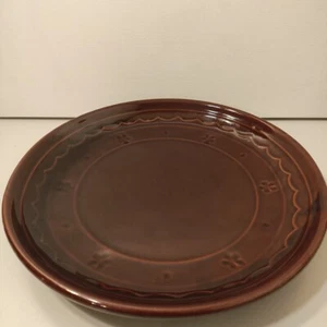 Sehr guter Zustand Marcrest Daisy & Dot Steinzeug ofenfest braun Essteller 9 5/8" Hergestellt in den USA - Bild 1 von 11