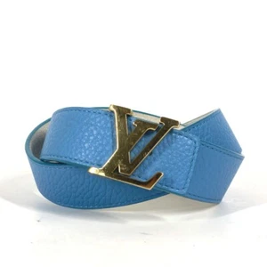 LOUIS VUITTON N9040W Bicolor LV buckle reversible belt blue/White - Picture 1 of 12