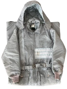 Vintage Snow Hooded Snowmobile Ski Ice Fishing Suit Gray Mens Size Large Vtg - Picture 1 of 6