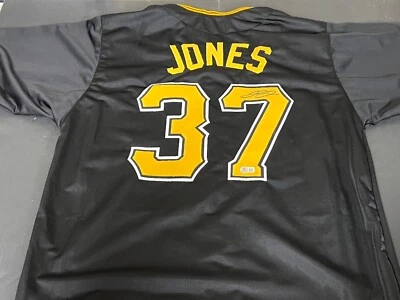 Jared Jones Pittsburgh Pirates Auto Signed Custom Jersey Beckett Holo Black - - Image 1 of 3