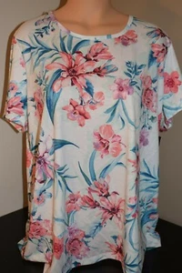 Ideology Active Wear Floral_printed Keyhole-Back T-Shirt Gr. Plus 3X - Bild 1 von 4