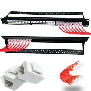 24 Port Patch Panel Blank 1U Removable Panel RJ45 Keystone, HDMI, Coax, Speaker - Picture 1 of 7