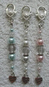 Crystal & Glass Pearl Bag Purse Charm / Accessories - Teacher or Thank You Gift - Picture 1 of 6