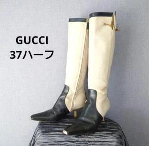 Gucci Boots Heel Long Suede/Leather Multicolor EU37.5/US7.5 Authentic - Picture 1 of 24