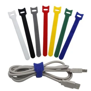 100PCS Wire Ties Cable Wire Hook Loop Reusable Fastener Organizer Bulk Packs - Picture 1 of 26
