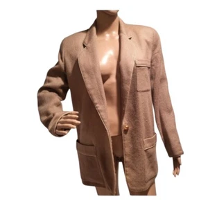 Anne Klein II Women’s Vintage Beige Blazer With Shoulder Pads Plaid Size S - Picture 1 of 15