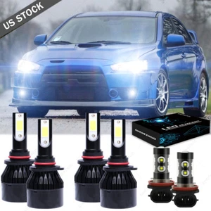 For Mitsubishi Lancer 2008-2017 Combo 9005 9006 LED Headlight H11 Fog Light Bulb - Picture 1 of 12