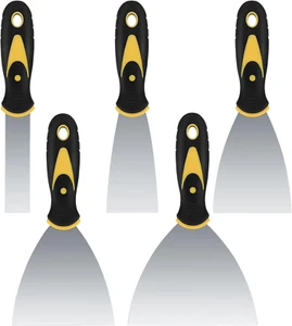 5 Pcs Putty Knife Set, 1" 2" 3" 4" 5" Stainless Steel Paint Scraper, Spackle Kni - Picture 1 of 12