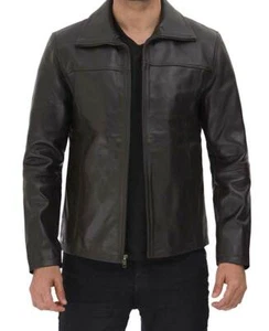 Mens Brown Leather Jacket Genuine Lambskin Motorcycle Biker Slim Fit Jacket -191 - Picture 1 of 11