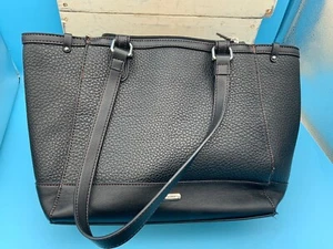 Bolso de hombro vintage de cuero sintético negro Chaps - Imagen 1 de 10