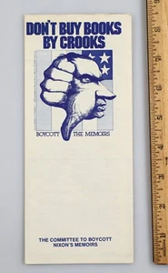 1970s  Books By Crooks Committee To Boycott President Nixon Memoirs Brochure - Picture 1 of 4