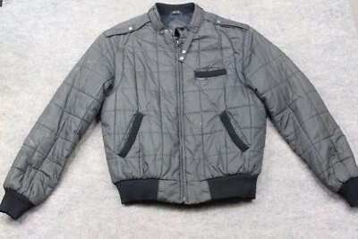 Chaqueta acolchada Target Apparel vintage años 80 para hombre mediana M gris negra cremallera completa Foto 1 de 4