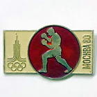 Sport USSR SOVIET Era Enamel Pin Badge RARE Olympic Boxing 1980s