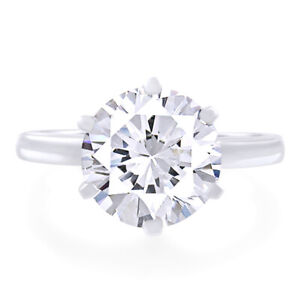 2.5 Ct Solitaire Engagement Wedding Ring Round Brilliant Cut Real 10K White Gold