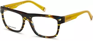 Dsquared2 DQ5076 055 Havana Rectangle 53-16-140mm Full Rim Unisex Eyeglasses - Picture 1 of 8