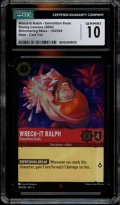Lorcana CGC 10 Gem Mint Shimmering Skies FOIL Wreck-It Ralph Demolition Dude - Picture 1 of 2