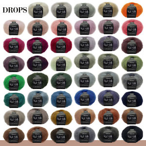 Drops 25 g Kid-Silk Mohair & Seide Lacegarn Beilaufgarn Flauschig 47 Farben