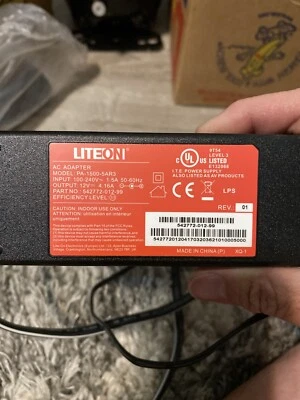 LiteOn PA-1500-5AR3 Power Supply Adapter 12VDC 4.16A and power cord (B55) - Image 1 of 4