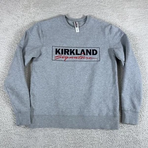 Kirkland Signature Crewneck Sweatshirt Mens S/ Women's M Gray Embroidered Costco - Picture 1 of 9