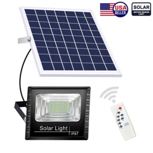 600W LED Solar Light Street Flood Sensor Remote Outdoor Garden Security Lamp - Picture 1 of 16