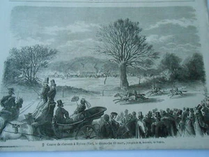 Gravure 1862 - Course de chevaux à Hyères dans le Var - Picture 1 of 1