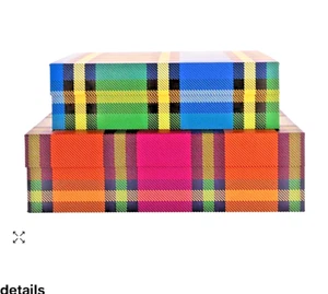 Kate Spade New York Plaid Nesting Storage Box Set NWT - Picture 1 of 8