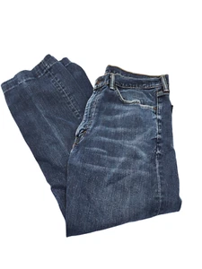 Levis 505 Jeans Mens 36x32 Blue Regular Fit Straight Leg Dark Wash Denim - Picture 1 of 7