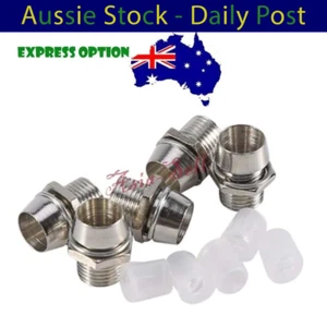 LED Holder Base Bezel Surround Panel Mount Metal Silver Socket 5mm 10pcs - Picture 1 of 2
