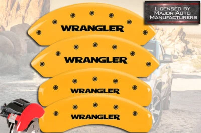 2003-2006 Jeep "Wrangler" Front + Rear Yellow MGP Brake Disc Caliper Covers 4pc - Image 1 of 4
