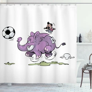 Duschvorhang Elefant das Fußball spielt, 175cm x 200cm - Bild 1 von 2