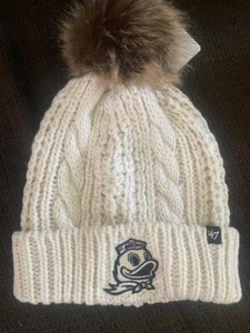 Oregon Ducks Meeko Cuffed Winter Knit White Hat '47 Brand NCAA - Picture 1 of 1