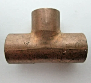 1 Copper Sweat Tee Fittings for 1/2" x 1/2" x 1/2" OD Pipe CxCxC .5" x .5" x .5" - Picture 1 of 3