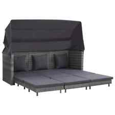 Canap�-lit extensible 3 places avec toit R�sine tress�e Gris