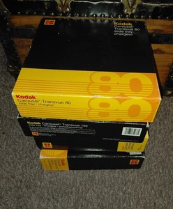 (4) Vintage Kodak Carousel  Slide Projector  Trays In  Original Box 80 And 140 - Picture 1 of 3