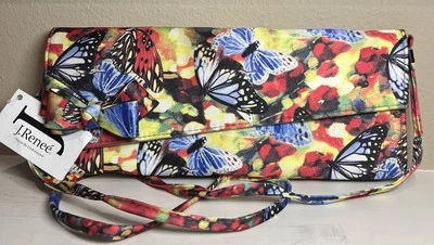 Mini bolso de hombro vintage J. Renee tela mariposa nuevo con etiquetas Foto 1 de 4
