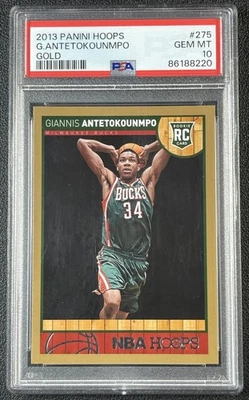 GIANNIS ANTETOKOUNMPO PSA 10 2013-14 PANINI ОБРУЧИ #275 ДЕБЮТАНТ ЗОЛОТО RC БАКСЫ 8220 - Изображение 1 из 2