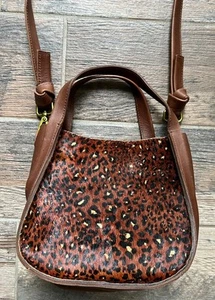Bolso de mano Madewell pelo de becerro y cuero de leopardo nuevo con etiquetas - Imagen 1 de 8