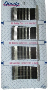 60 alfileres de pelo Bobby 2" Goody vintage paquete completo 1994 resistente al óxido con punta de bola - Imagen 1 de 4