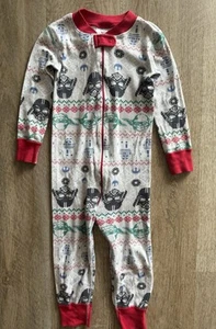 Hanna Andersson Star Wars Christmas Pajamas One Piece Zipper Size 90 cm 3T - Picture 1 of 4