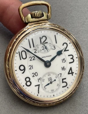 Waltham Vanguard 23j Up/Down Wind Indicator 24h Canada 6 Positions Gold Filled - Image 1 of 4