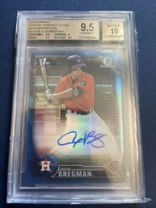 2016 Alex Bregman Bowman Chrome Autogramm BLAUER Refraktor #/150 BGS 9,5/10 Auto - Bild 1 von 2