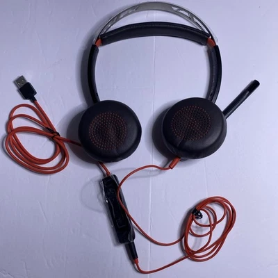 POLY BLACKWIRE C5220T WIRED DUAL-EAR STEREO HEADSET WITH BOOM Mic Unused No Box! - Image 1 of 4