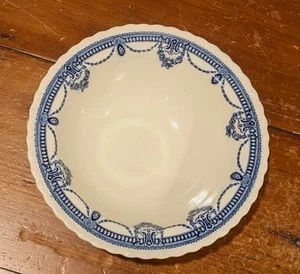 Florian Veg Bowl Myott & Son Co 9" Staffordshire Eng Blue Transferware 1920's - Picture 1 of 5