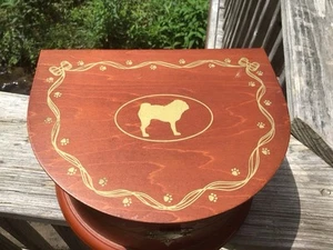 The Danbury Mint Pug In The Window Christmas Music Box - Picture 1 of 6
