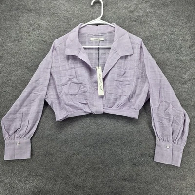 Camisa Top Mujer Semilla Mostaza Pequeña Lavanda Gasa Recortada Manga Larga S22676 Foto 1 de 4