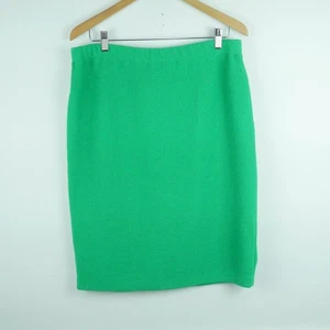 St. John Collection Size 16 Pencil Skirt Kelly Green Boucle Knit Luxury Elegant - Picture 1 of 6